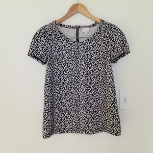 Anthropologie Postmark Black & White Top